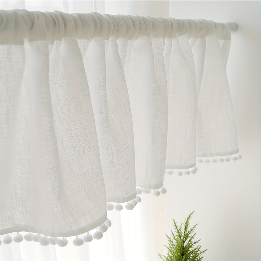 Curtain Rods - 1Pc Cross Gauze Ball Short Curtain,