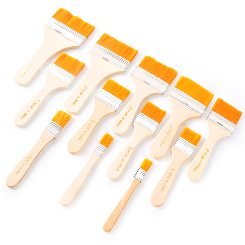 12Pcs Nylon Flat Paint Brushes - Home Improvement Fence recension och pris