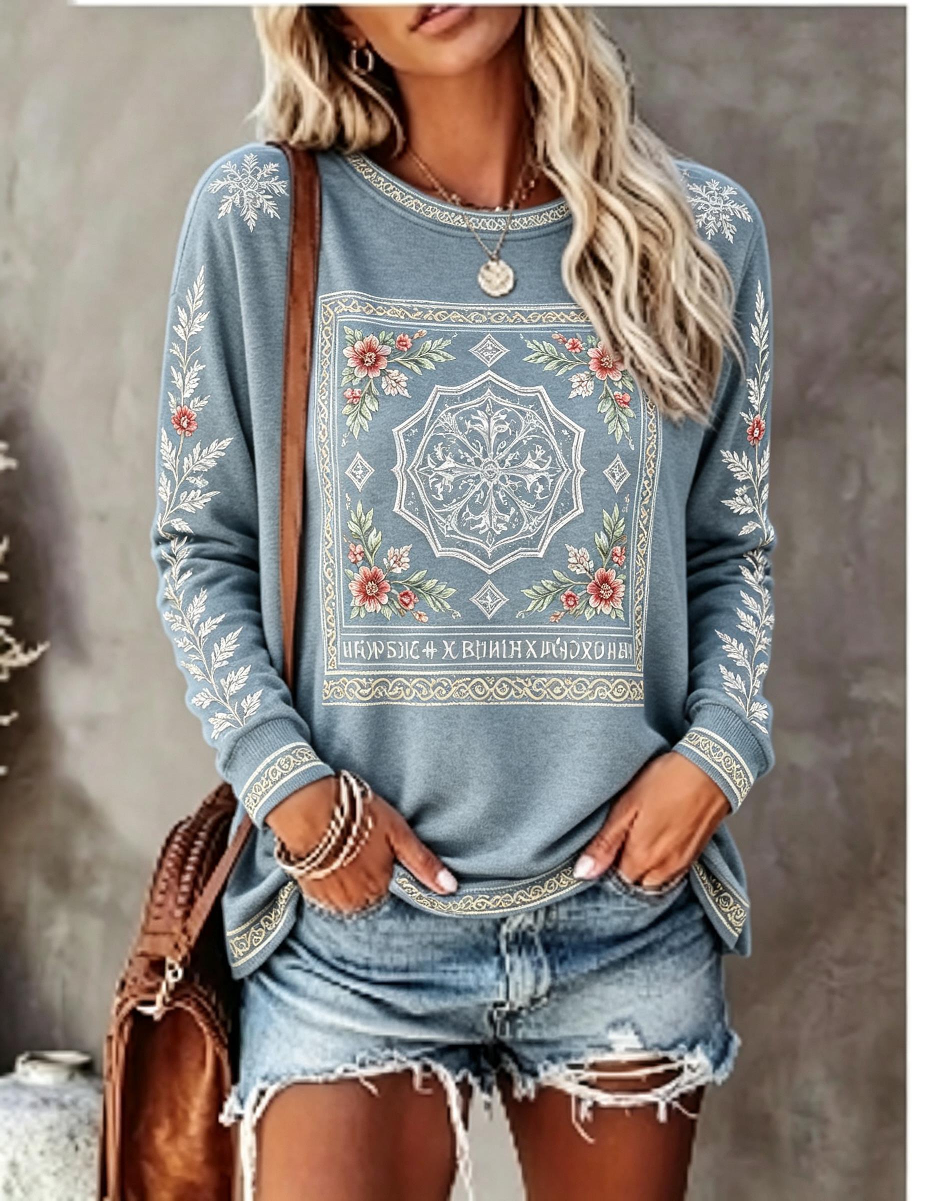 Women Crew Neck Long Sleeve T‑ - Wallpaper recension och pris