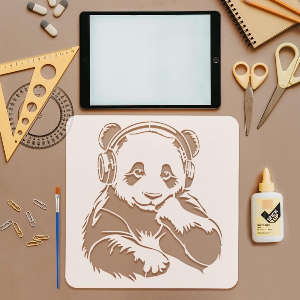 Panda Stencil with a Paint Bru - Paint Brush recension och pris