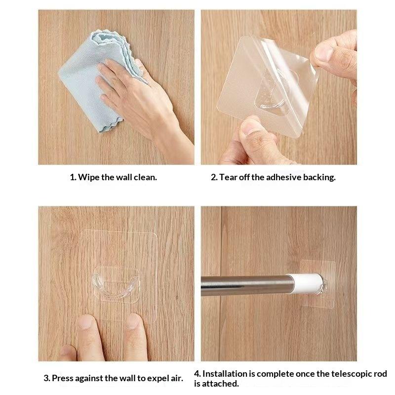 4 PCS Transparent Adhesive Cur - Curtain Rods recension och pris
