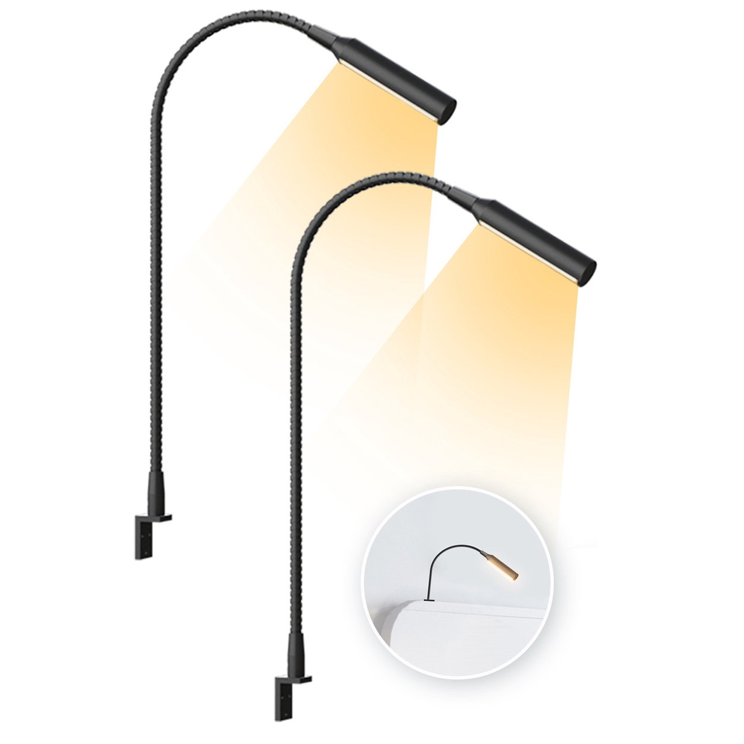 2pcs LED Reading Lamp with Dim - Light Switch recension och pris