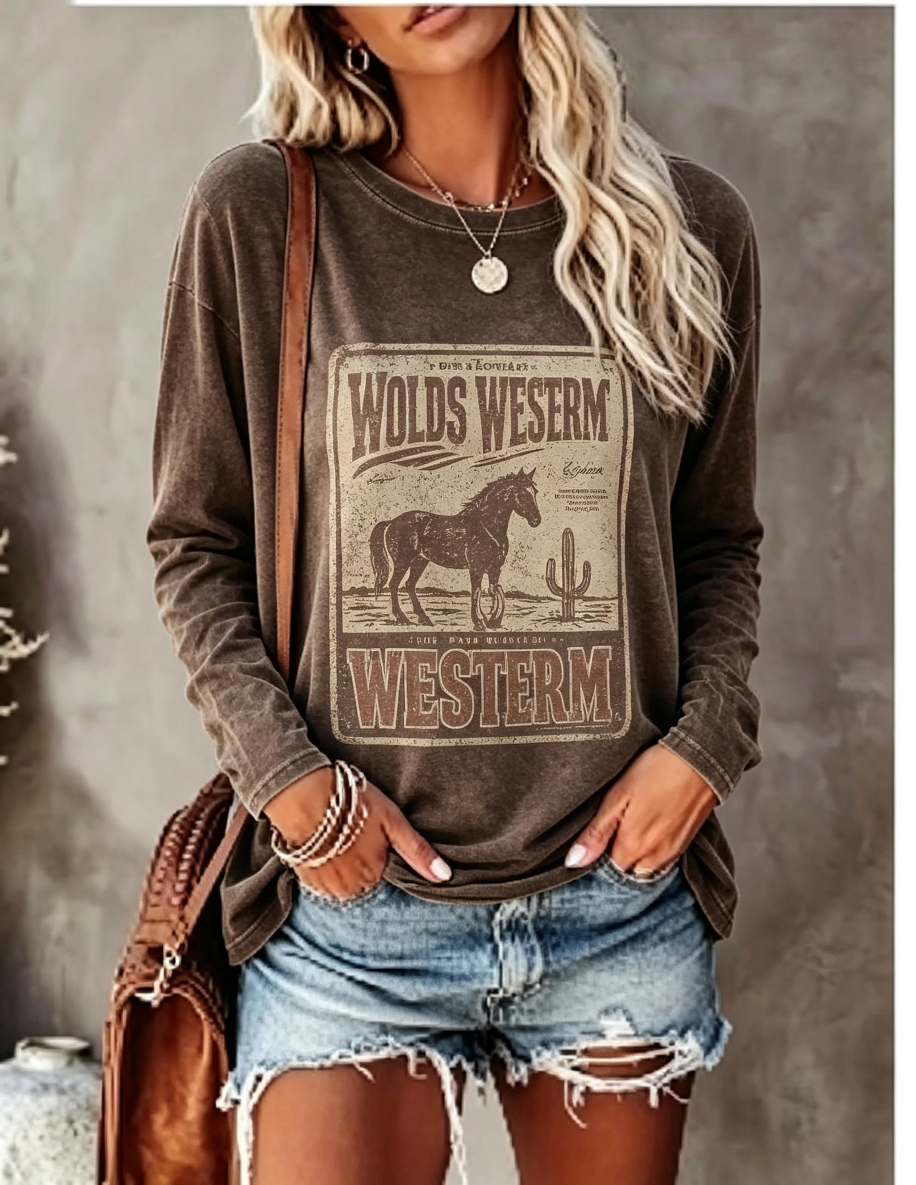 Women Long Sleeve T Shirt Vint - Wallpaper recension och pris