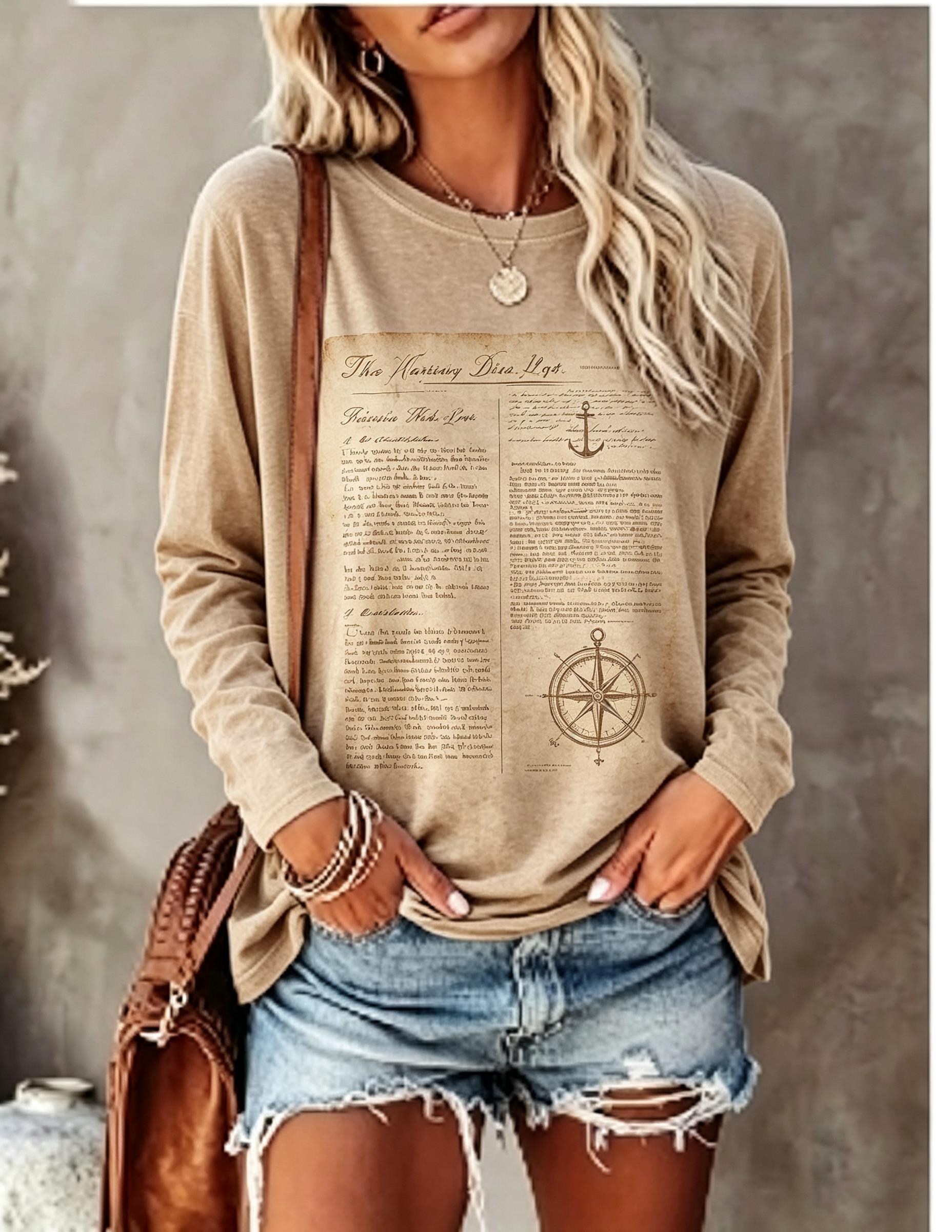Women Long Sleeve T Shirt Vint - Wallpaper recension och pris